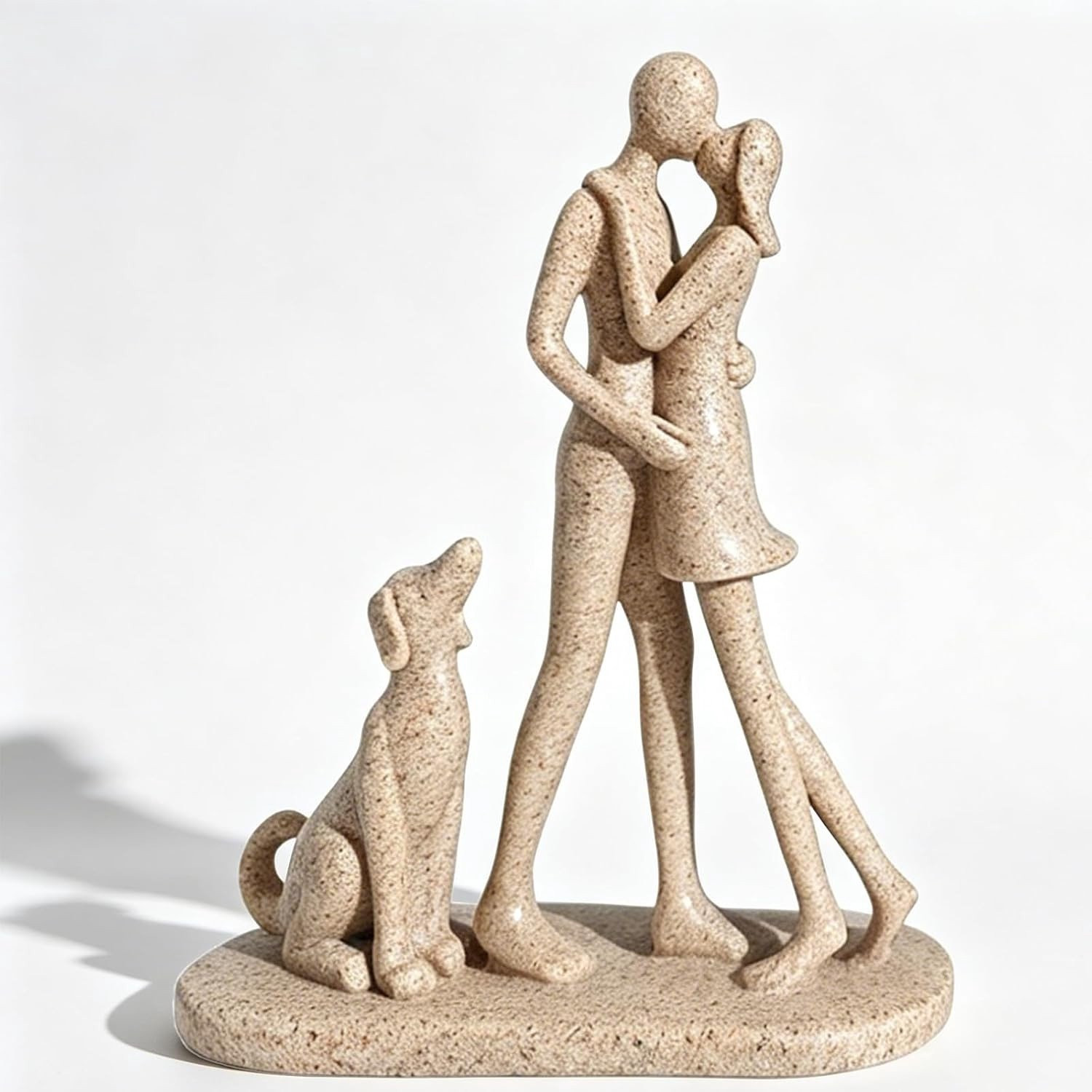 Romantisch Abstract Beeld van Koppel met Hond voor op Tafelblad