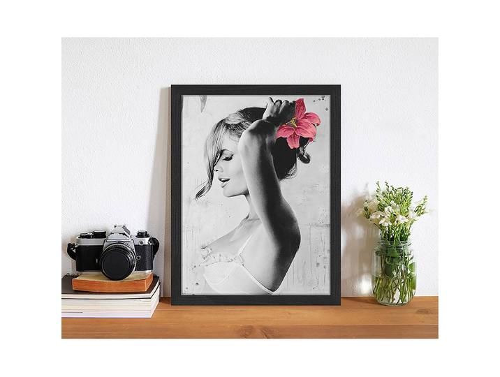 Bild Kate Moss IV Rahmen: Massivholz Buche, lackiert Abdeckung: Plexiglas Schwarz 33 x 43cm