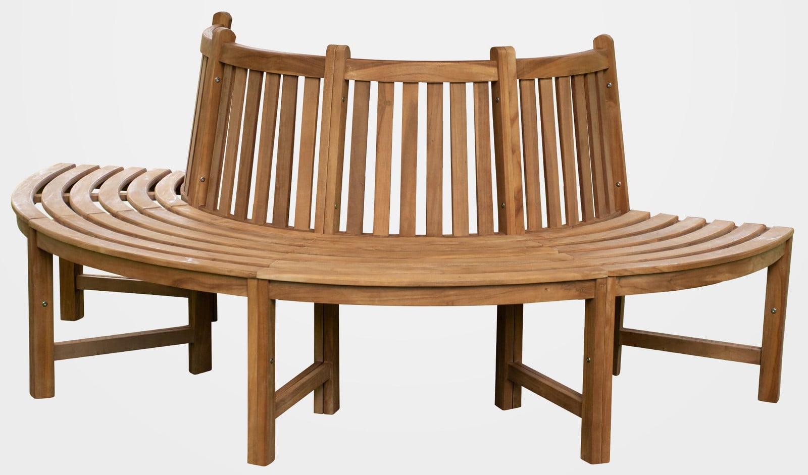 CLP Baumbank Male halfronde hoekbank met rugleuning voor de tuin, bruin