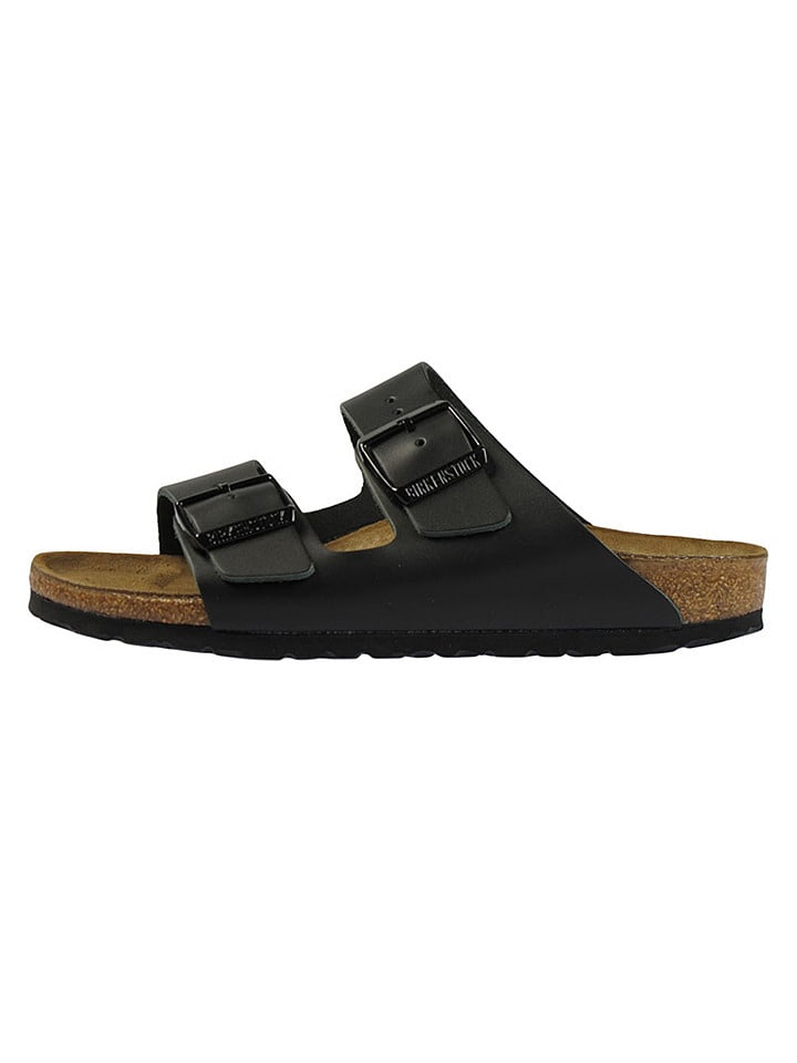 Birkenstock Leder-Pantoletten "Arizona" in Schwarz - Weite S - 43