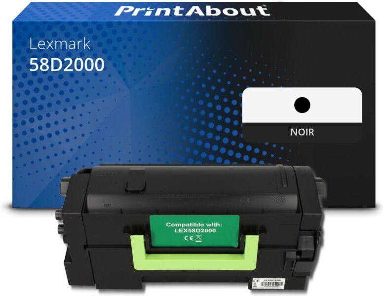 PrintAbout Toner compatible Lexmark 58D2000 - Noir Noir