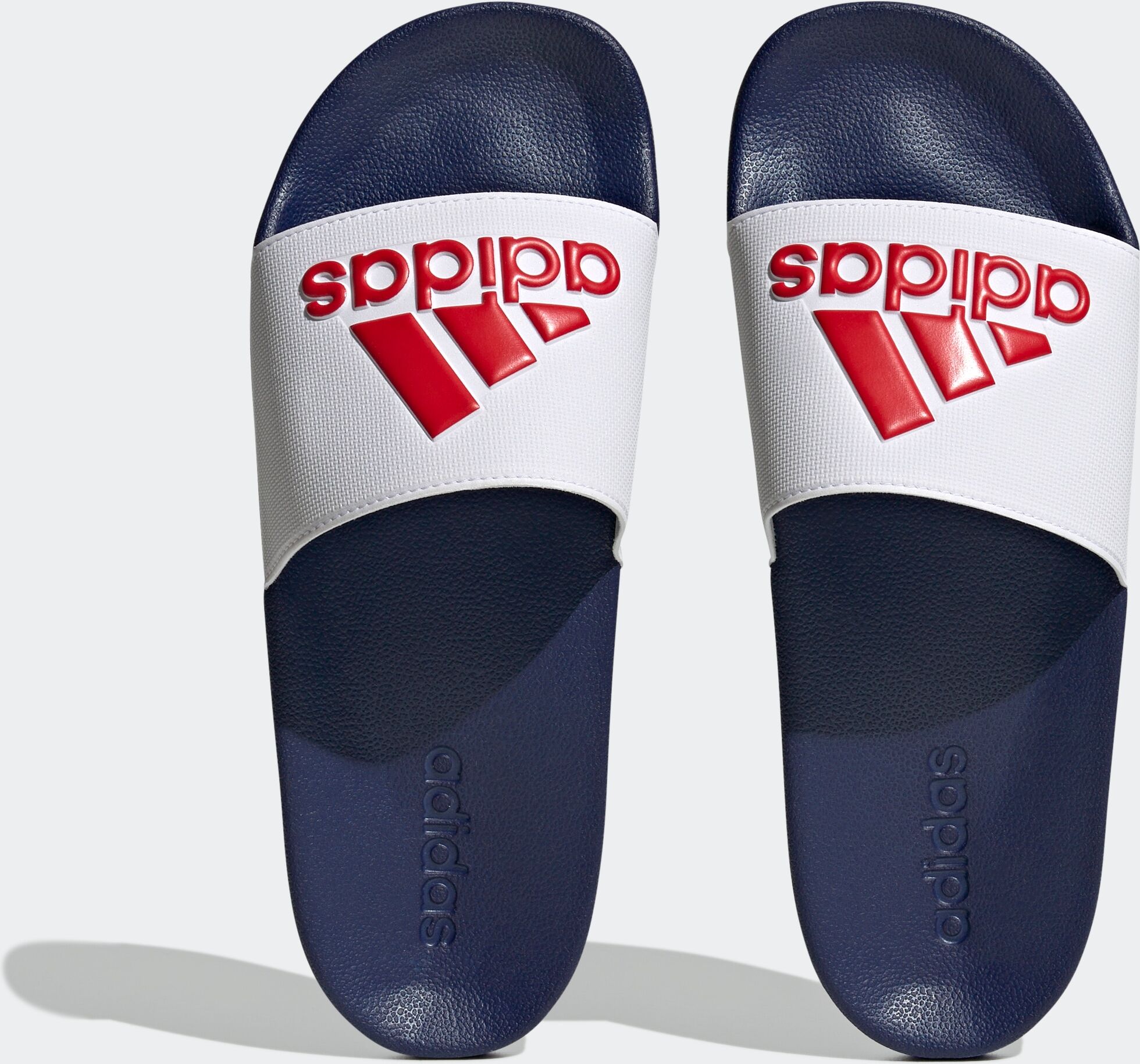 Badesandale ADIDAS SPORTSWEAR "SHOWER ADILETTE", Damen, Gr. 40,5, blau (ftwwht, betsc), Synthetik, Schuhe Badesandale, Badelatschen ftwwht, betsc 40,5