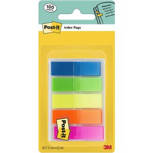 Post-it Haftmarker Index, 683HF5, transparent, Folie, beschriftbar, 5 x 20 Streifen, Neonfarben