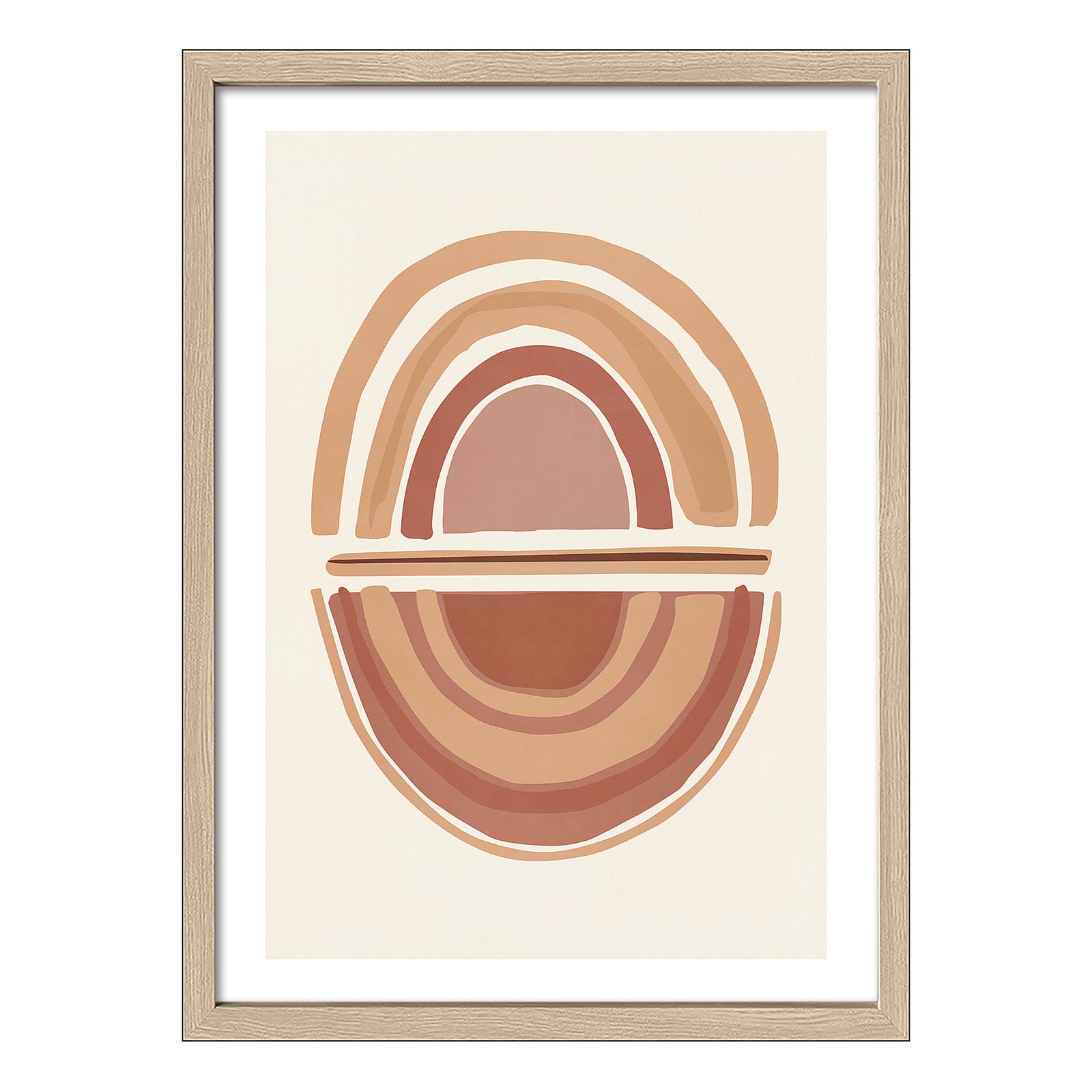 home24 Shapes Of The Earth IV Abstract Wanddecoratie, Oranje/Beige, 55 x 75 x 3 cm