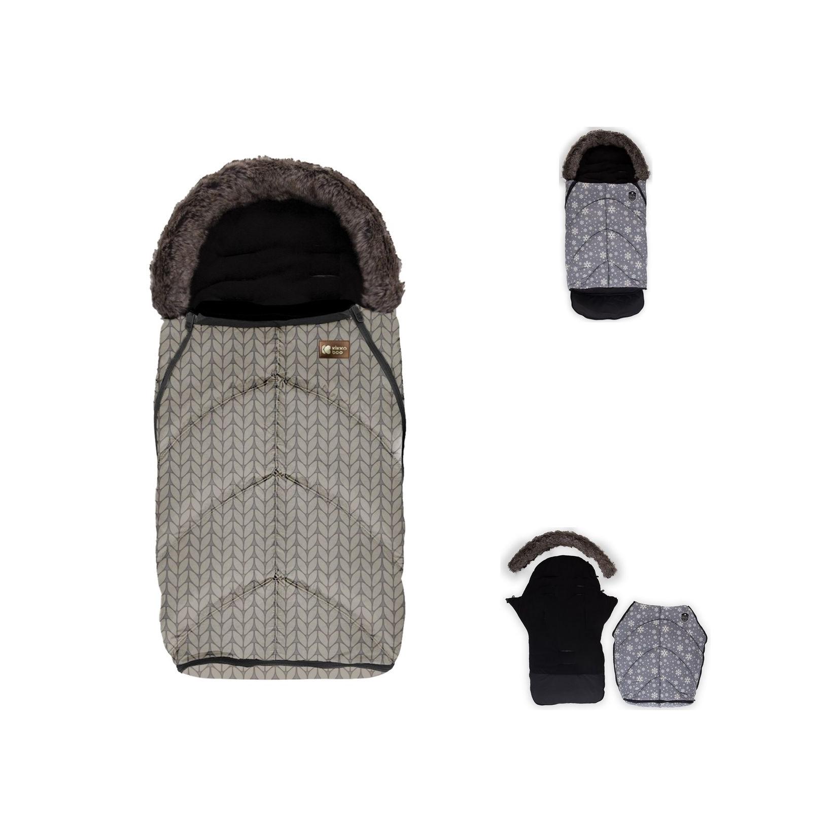 Kikkaboo Fußsack Shiny Nylon für Kinderwagen Motiv aufgedruckt Reißverschluss braun