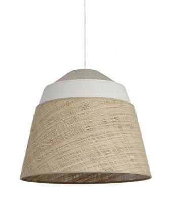 Deckenleuchte AMALIA natur/weiß, Rattan & Textil, Ø 38 cm, E27, ohne Leuchtmittel, meet by Paperflow