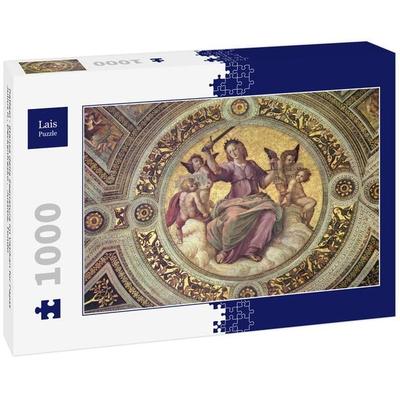 Lais Puzzle Raffael - Stanza della Segnatura im Vatikan für Papst Julius II., Deckenfresko , Justitia, Tondo 1000 Teile