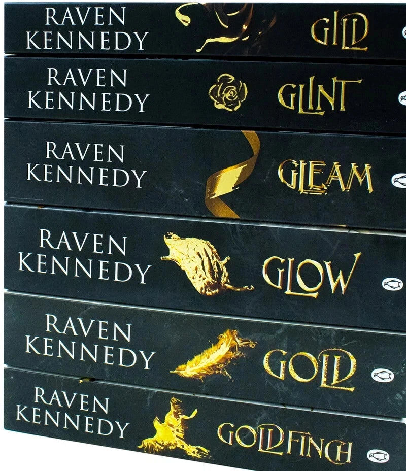 Penguin The Plated Prisoner Series by Raven Kennedy 6 Book Paperback Collection Set - Gild, Glint, Gleam, Glow, Gold, Goldfinch - Fantasy Romance
