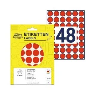 AVERY Zweckform Klebepunkte 3374 rot Ø 18,0 mm