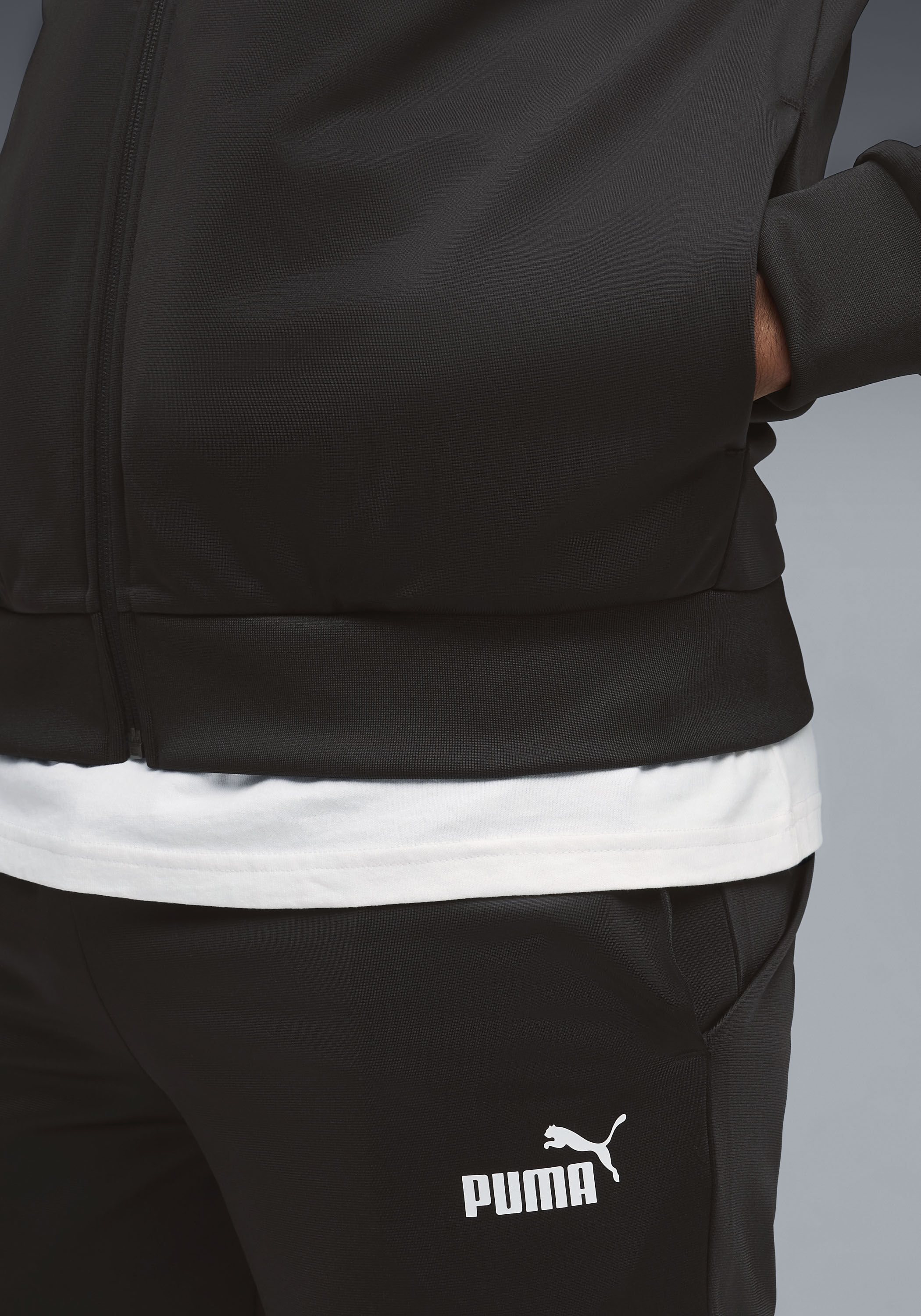 Trainingsanzug PUMA "POLY BASEBALL SUIT", Herren, Gr. XL, schwarz-weiß (puma schwarz), Trikot, Obermaterial: 100% Polyester, unifarben, regular fit, Sportanzüge Trainingsanzug, Set, für Sportmode und Streetwear, für Bewegungsfreiheit designt