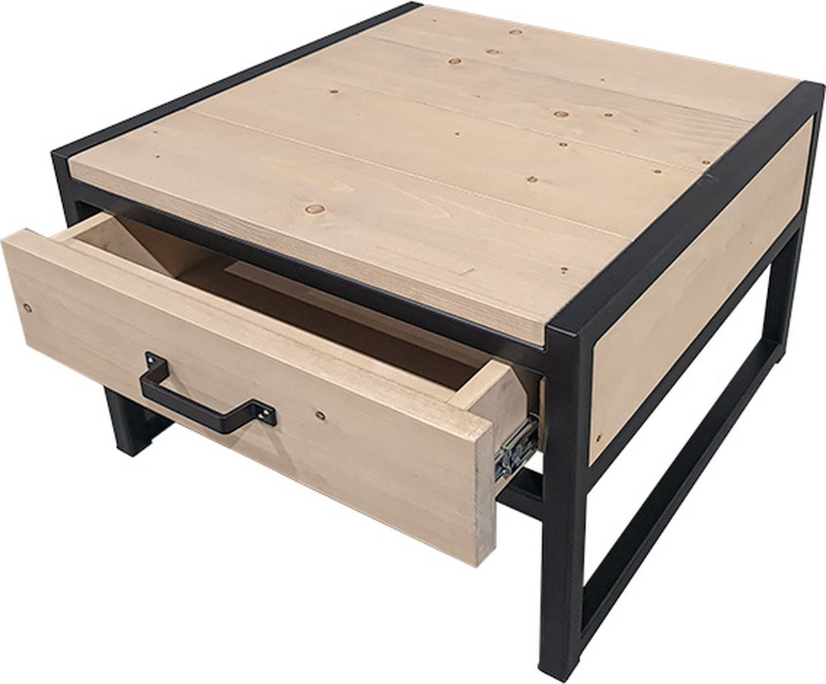 Wibema Meubelen Industriële salontafel Albany - H x B x D: 40 x 60 x 60 cm