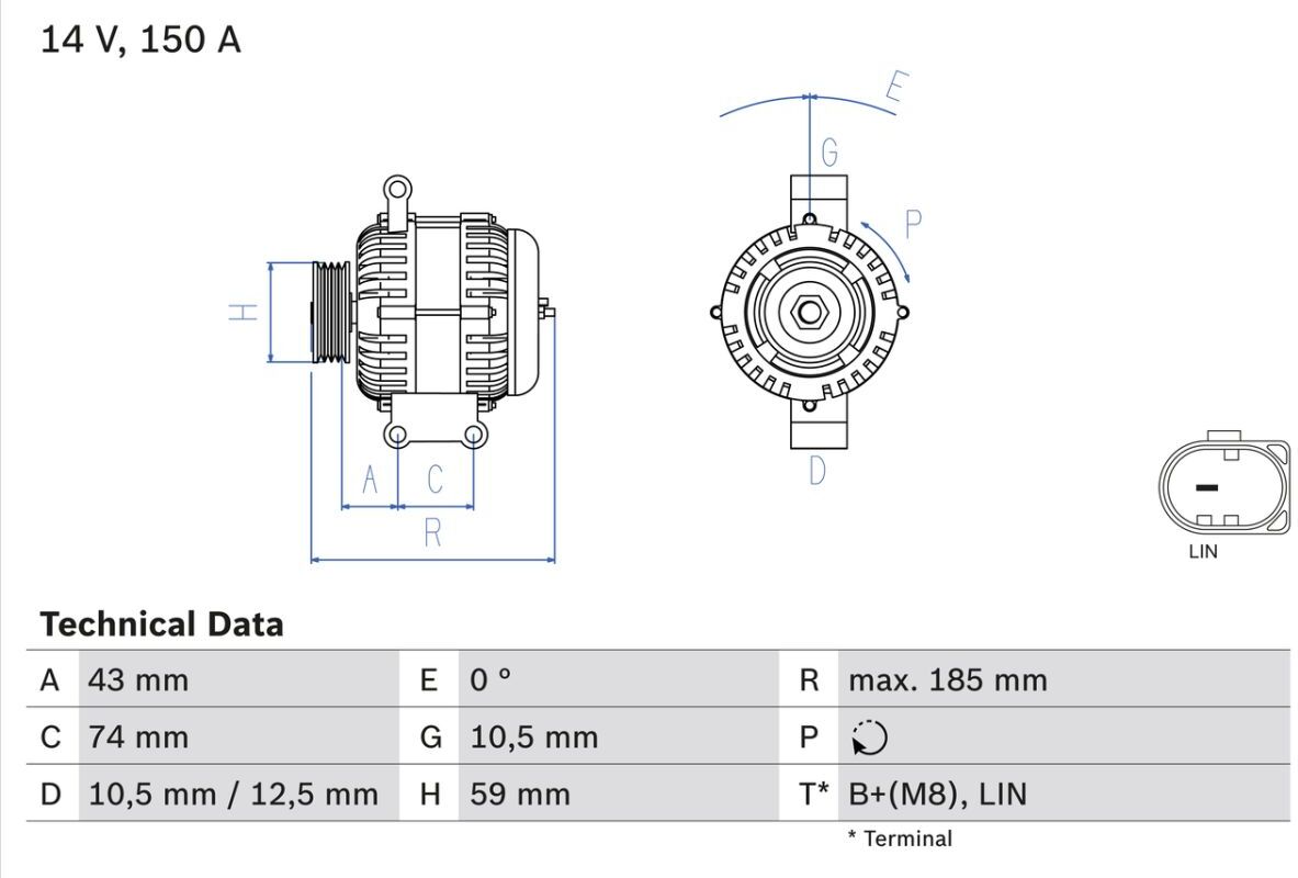 Drehstromgenerator BOSCH 0 986 082 580