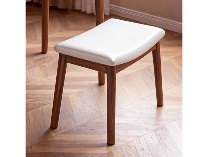 Tabouret à thé chinois moderne, siège de selle en bois minimaliste, tabouret de vanité en simili cuir souple, tabouret rembourré à haute résilience