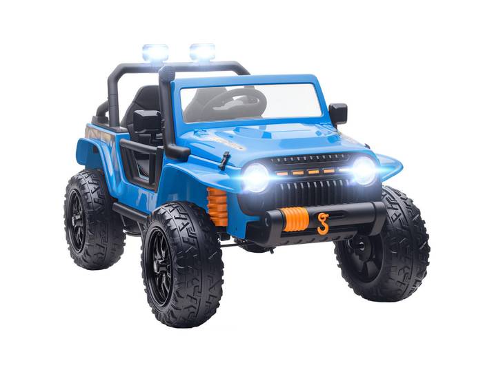 Aiyaplay Kinder Elektroauto 12V Kinderauto Elektrisch mit Fernbedienung 2 Motor Hupe Led, Blau, Metall, 70.3x71.3x123.5 cm, unisex, Freizeit & Co, Gartenspielzeug, Kinder-Elektrofahrzeuge