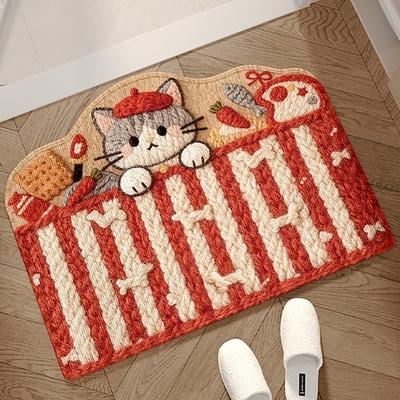 Cartoon-Badezimmerteppich, weiche Strickoptik, saugfähige Fußmatte, rutschfestes Design, vielseitig einsetzbar für Dusche, Schlafzimmer, Eingangsbereich und Zuhause.