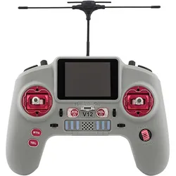 HelloRadio V12 MAX 2,4GHz - ELRS LBT Fernsteuerung Mode 2 grau, rot