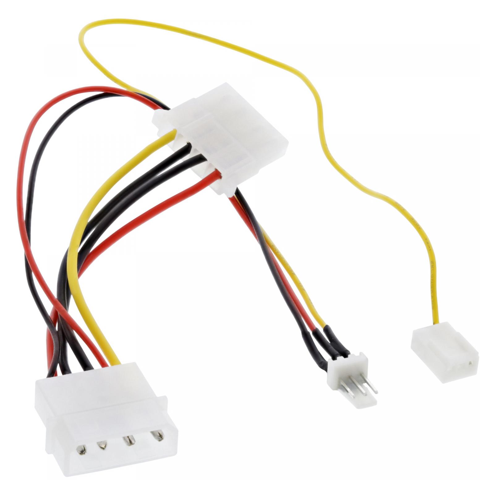 Aquatuning Lüfter Strom Adapterkabel (30 cm, 3 Pin, 4 pin Molex) (33007T)