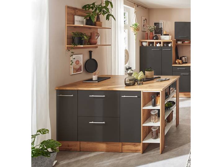 Kücheninsel Hilde 150 cm 150 x 90 x 90cm Grau/Grau