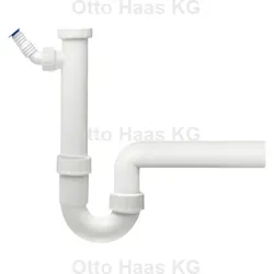 HAAS Spülen-Siphon 2910 DN 40, 1 1/2", mit Geräteanschluss, Polypropylen, weiß
