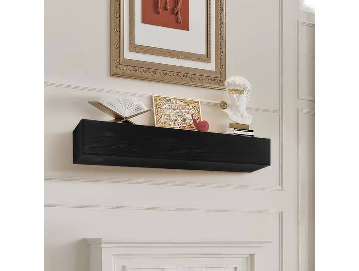 Cheminée VEVOR\, 121\,9 x 20\,3 x 12\,7 cm\, capacité de charge 22\,7 kg\, cheminée en bois naturel pour au-dessus de la cheminée\, étagère de ferme flottante à fixer au mur\, cheminée artisanale Espresso