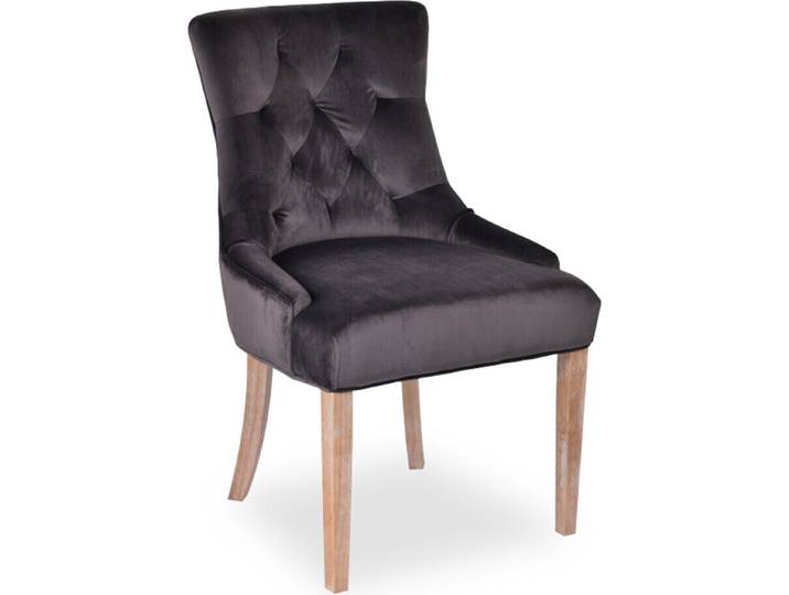 Chaise de salle à manger en velours Stozy Skye Gris