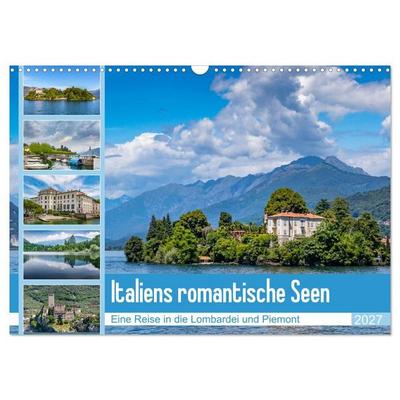 Italiens romantische Seen (Wandkalender 2027 DIN A3 quer), CALVENDO Monatskalender