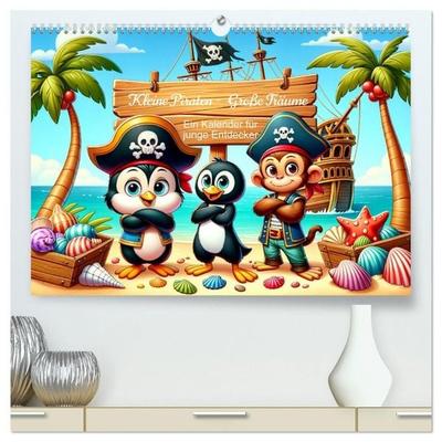 Kleine Piraten, Große Träume' - Ein Kalender für junge Entdecker (hochwertiger Premium Wandkalender 2027 DIN A2 quer), Kunstdruck in Hochglanz