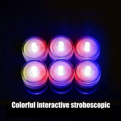 Inspire Select IP68 Waterproof Submersible LED Tea Lights Battery Operated Flameless Underwater LED Candles For Vases, Ponds & Party colorful 24pcs