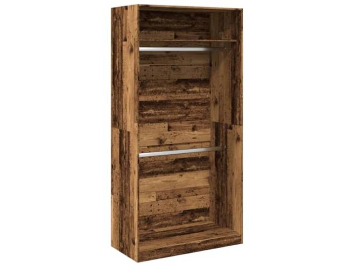 smnyxs Kleiderschrank, altes Holz, 100 x 50 x 200 cm, aus technischem Holz 2 Fächer, Aufbewahrung für Kleidung, Hüte, Handschuhe, minimalistisches Design, Wandbefestigung im Lieferumfang enthalten