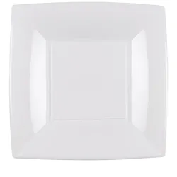 MONOUSO - Wiederverwendbare Robuste Teller Flach Weiß "Nice" PP 18cm (15 Stück)