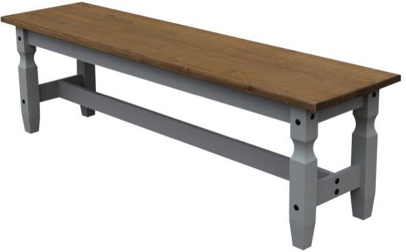 Mercers Furniture Solid Wood Bench Grey 45 x 153 x 38cm