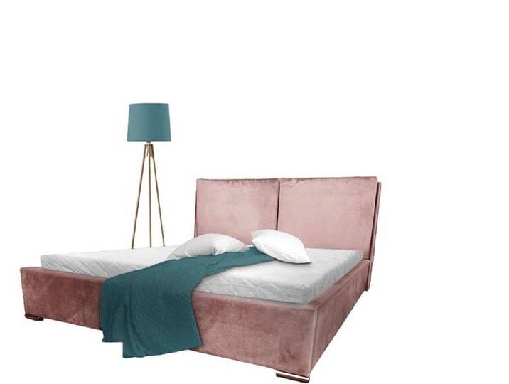 Xlmoebel Polsterbett Elegantes Doppelbett aus rosa Textil mit gepolsterter Oberfläche (Doppelbett, Bett), Hergestellt in Europa
