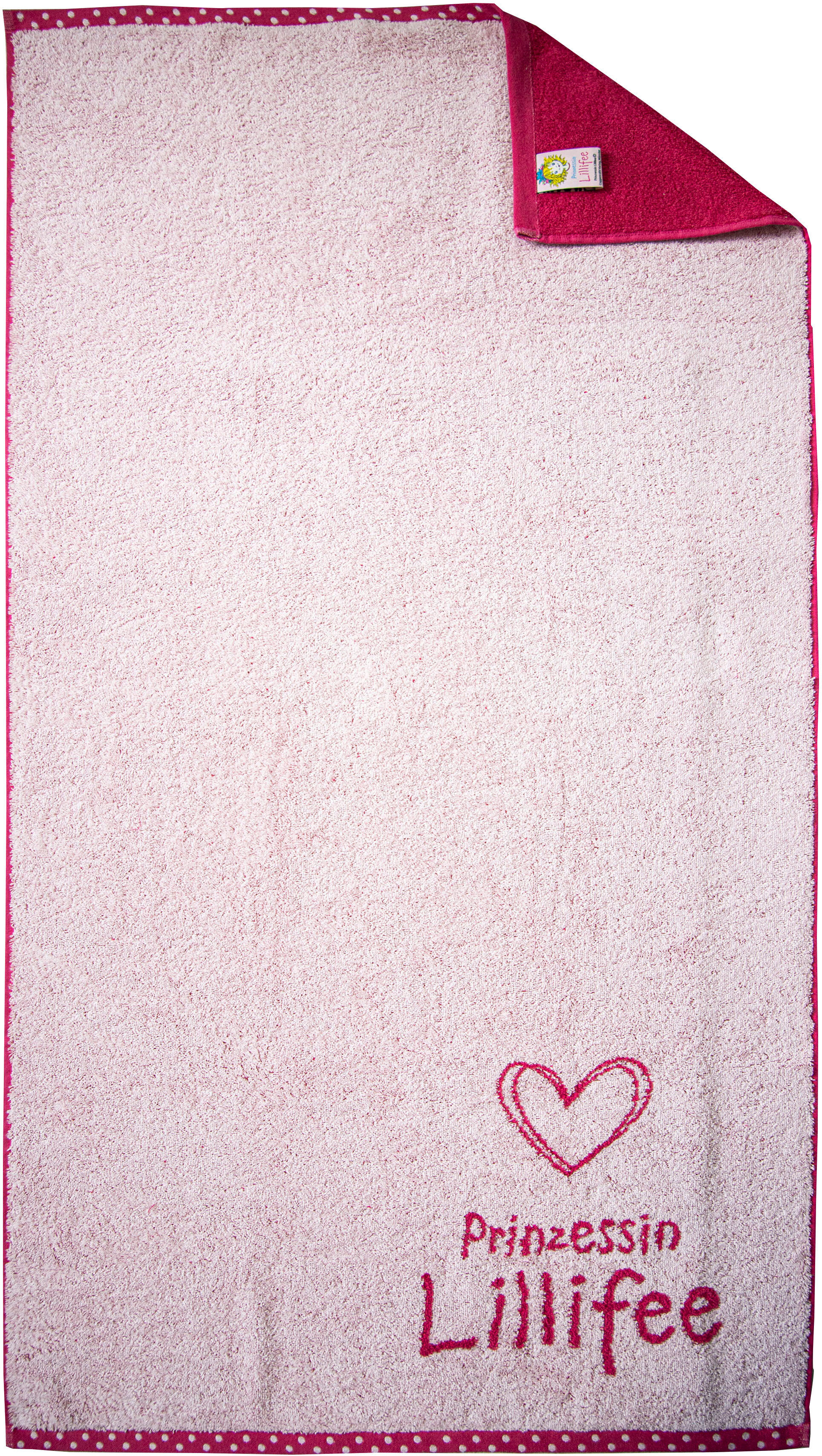 Handtuch Set DYCKHOFF "Prinzessin Lillifee", pink, 5 Stk., Frottier, Frottier, Obermaterial: 100% Baumwolle, Handtuch-Sets, Handtuch Set, Komplette Sets: Handtücher, Duschtücher und passende Waschhandschuhe pink 5 Stk., Frottier