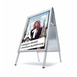 Kundenstopper A1 wasserdicht mit Schutzfolientaschen Plakatständer wasserfest Alu DIN A1 beidseitig