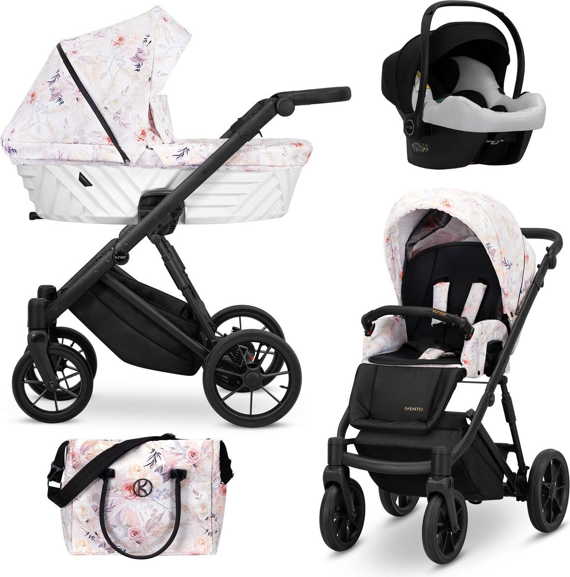 Kinderwagen Kunert Ivento 3in1 - Farbe: Zarte Blumen
