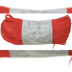 Clairefontaine 8x Geschenkband aus natürlichem Bast 50g - Rot 196006C