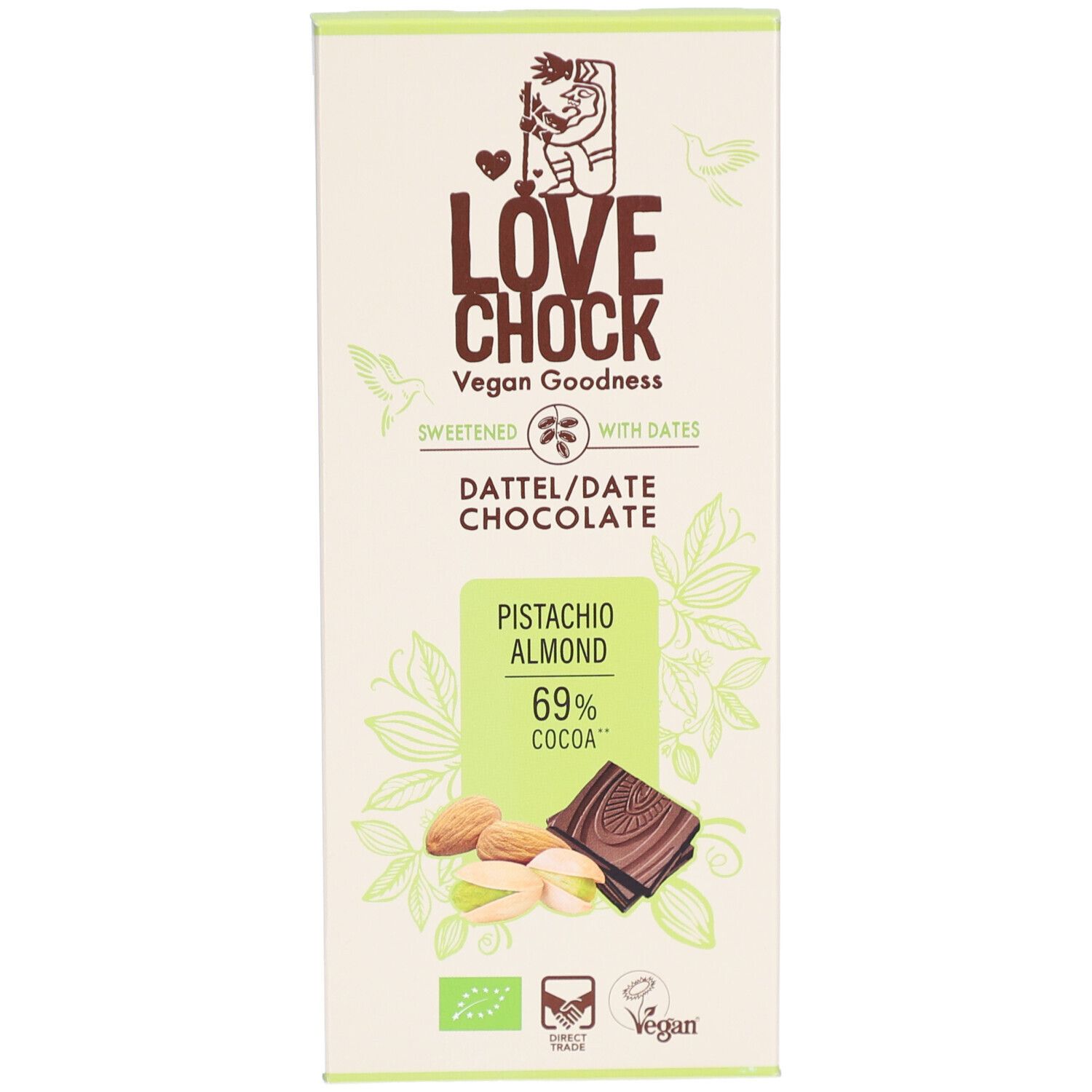 Lovechock Date Chocolate Pistachio Almon 70 g