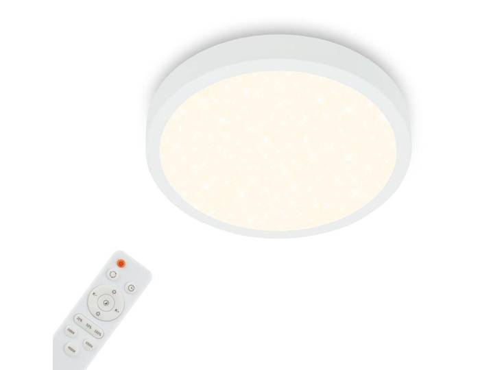 Plafonnier LED Ciel étoilé dimmable Télécommande blanc Ø28cm Briloner