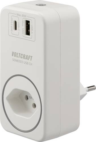 VOLTCRAFT SEM6503 CH Energiekosten-Messgerät USB-Schnittstelle, inkl. Funksteckdose, Datenexport, Datenloggerfunktion
