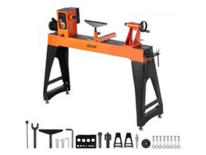VEVOR Drechselbank, 2 PS, Drechselmaschine mit variabler Drehzahl von 150 bis 3200 U/min, Drehtischmaschine 457x1020 mm Werkbank, Drehbank, für mittlere bis große Holzbearbeitungsprojekte