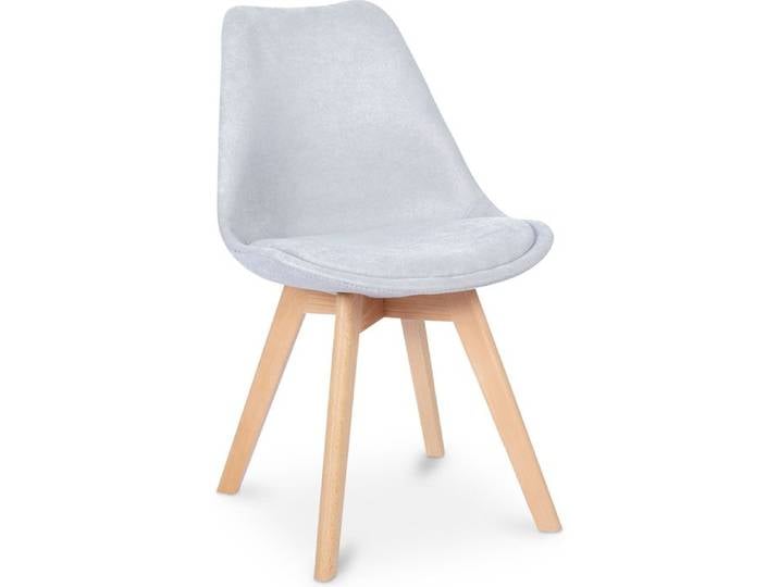 Chaise de salle à manger scandinave rembourrée Gris clair