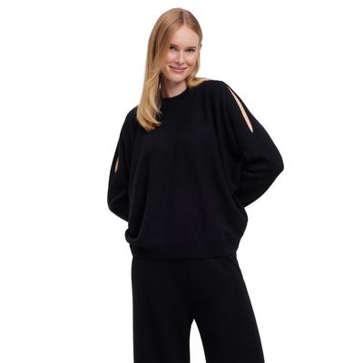 Strickpullover FALKE "FALKE Pullover", Damen, Gr. M, schwarz (3000), Pullover Strickpullover