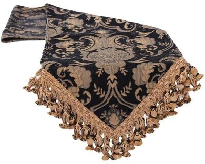 Sherry Kline China Art Black Table Runner