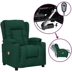 vidaXL, Sessel, Elektrischer Massagesessel Dunkelgrün Stoff