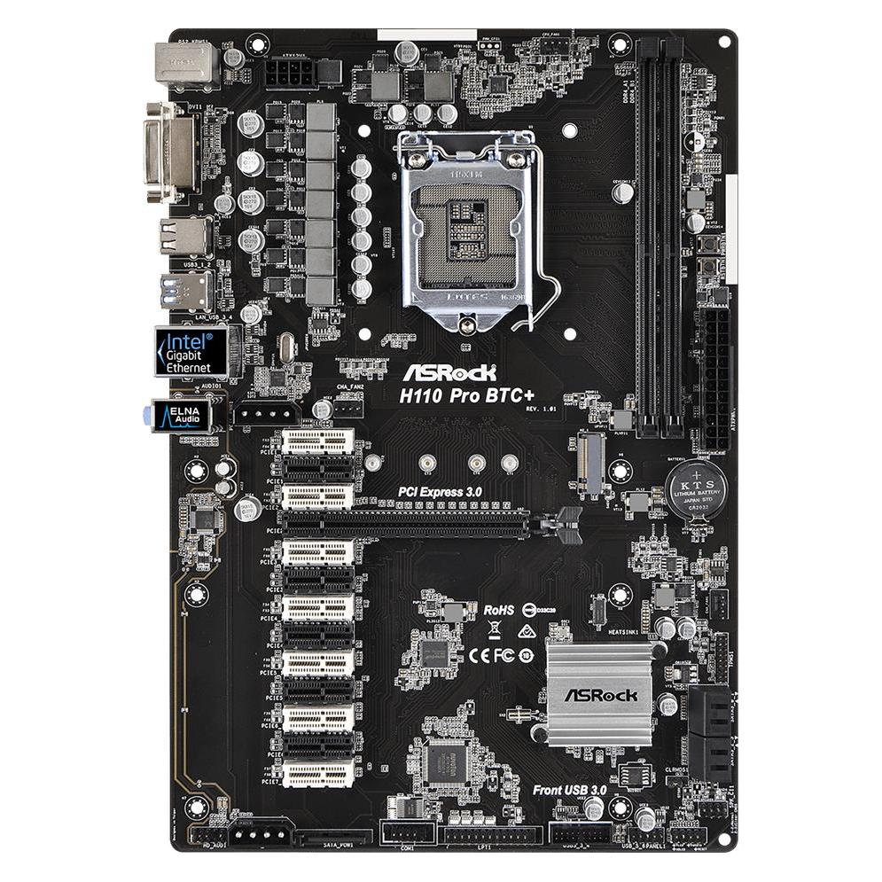 AsRock H110 Pro Btc+ (LGA 1151, Intel H110, ATX) (90-MXB5S0-A0UAYZ)