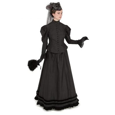 Bluse Rock Viktorianisch Ballkleid 1910er Jahre Bodenlang Lange Länge Partykostüm Treiben Kleid Abschlussballkleid Übergröße Herzogin Corrina Victorian Einfarbig Zweiteilig Rundhals Kostüm Damen
