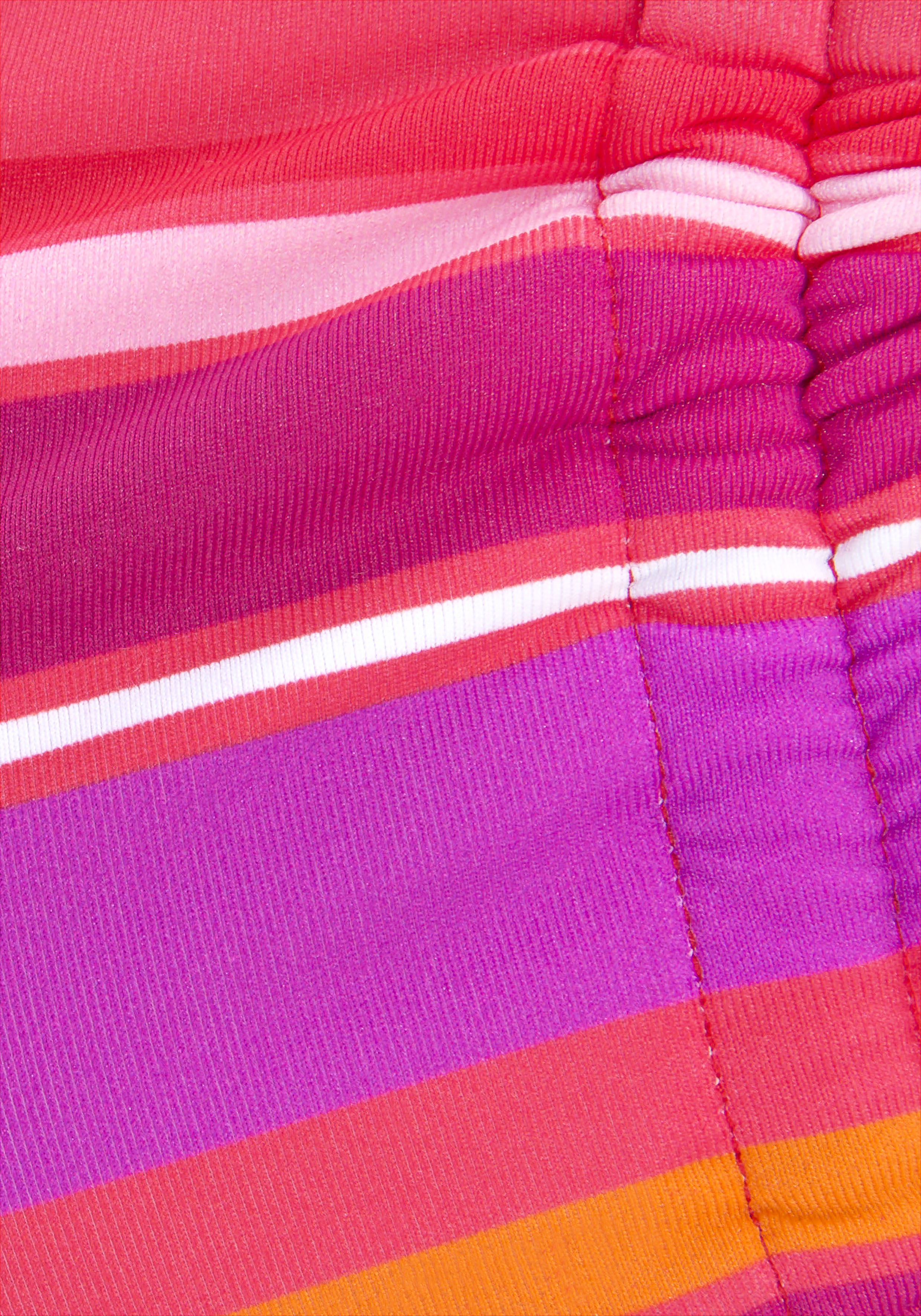 Bügel-Bikini-Top S.OLIVER "Fun", Damen, Gr. 36, Cup E, pink (pink bedruckt), Recycling-Polyamid, gestreift, Bikini-Oberteile Bügel-Bikini-Top, im trendigen Streifen-Design pink bedruckt 36, Cup E