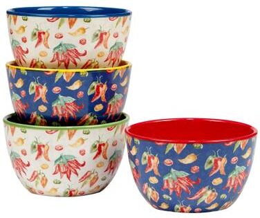 "Certified International Sweet and Spicy 24 oz. Ice Cream/Dessert Bowls, Set of 4 - 6"" Dia x 3"""