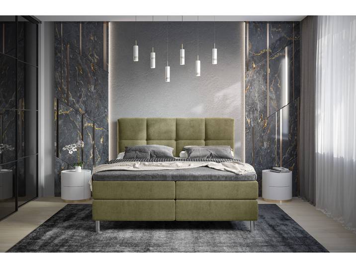 Boxbett Robanna 140 x 200cm Microfaser Valeria Grün/Olivgrün Rund