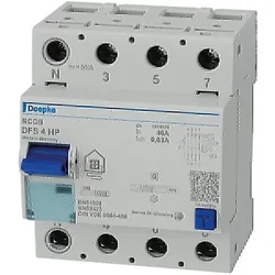 Doepke, Schutzschalter, DFS4 040-4/0,03-HP FI-Schutzschalter 4p 40 A 0.03 09134805